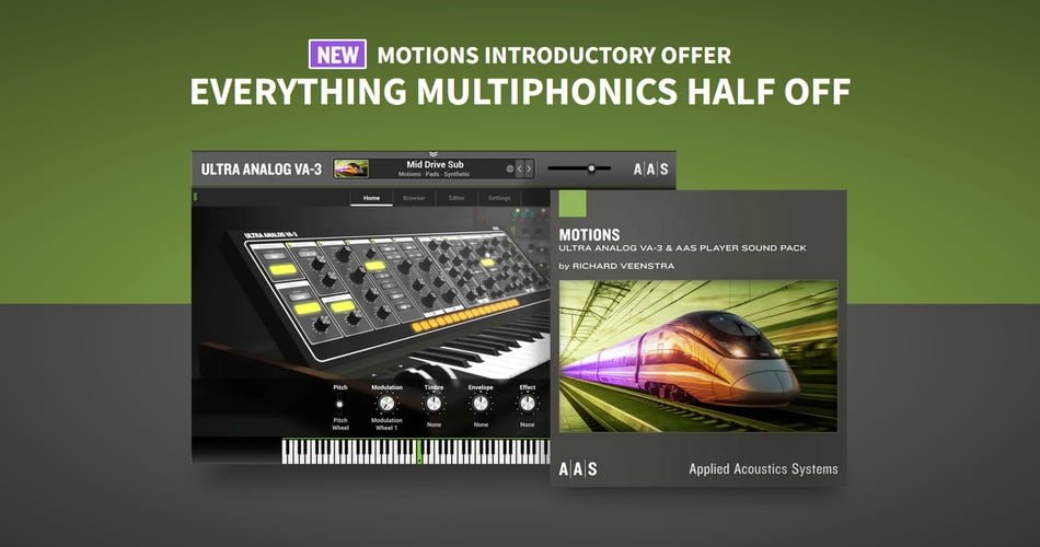 AAS launches Motion sound pack + 50% OFF everything Ultra Analog VA-3