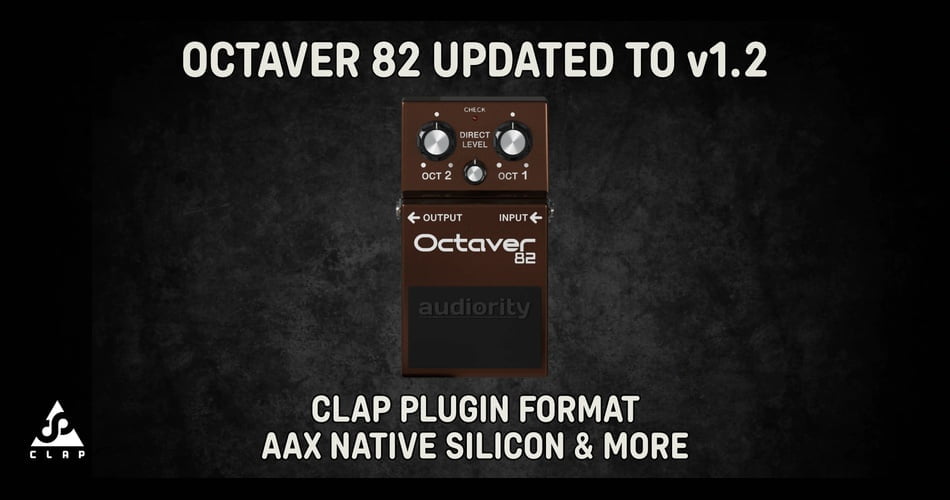 Audiority updates Octaver 82 plugin to v1.2 incl. CLAP support