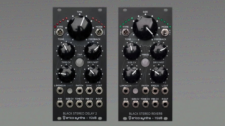 Erica Synths intros Black Stereo Delay 2 & Black Stereo Reverb