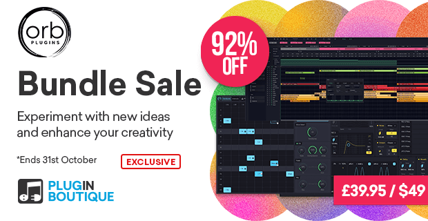 Bundle of Orb Composer Pro, Synth X & Tempus on sale for $49 USD