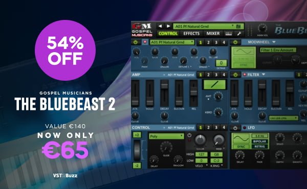 Save 54% on BlueBeast 2 virtual instrument by Gospel Musicians