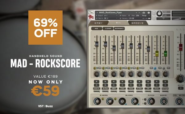 MAD RockScore drum library for Kontakt on sale for 59 EUR