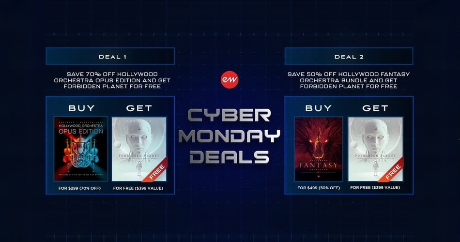 EastWest Cyber Monday: Save on Hollywood Orchestra Opus Edition & Fantasy Orchestra + Forbidden Planet FREE with purchase