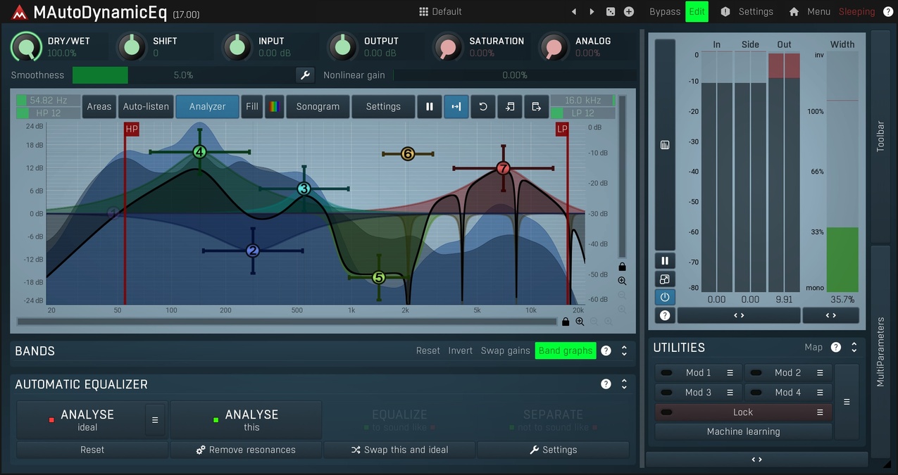 Save 50% on MAutoDynamicEQ parametric equalizer plugin by Meldaproduction