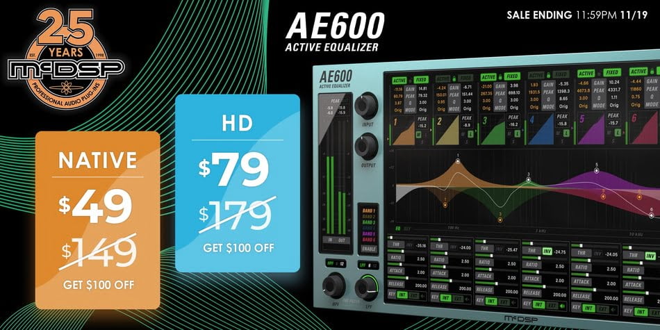 Save 75% on AE600 Active EQ effect plugin by McDSP