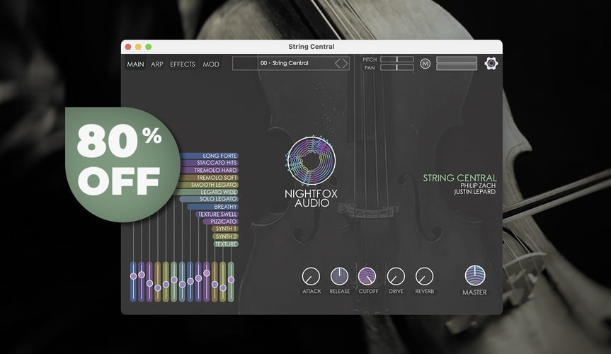 Save 80% on String Central virtual cello instrument by Nightfox Audio