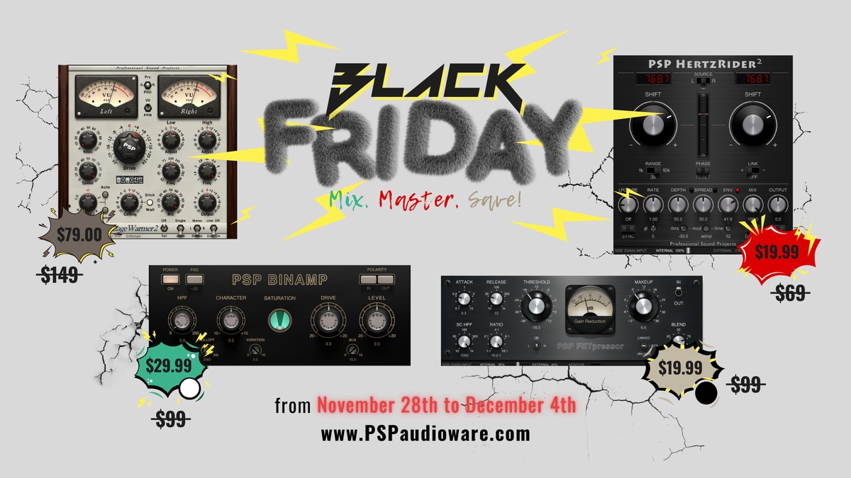 PSP Audioware Black Friday Sale: Save up to 80% on audio plugins