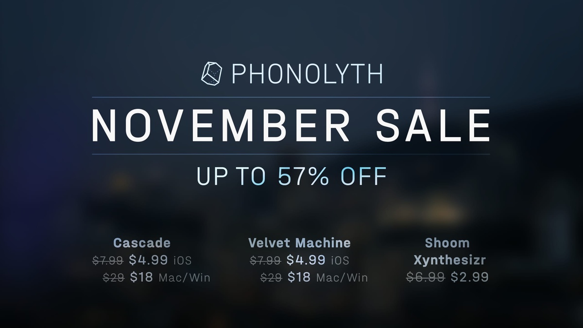 Phonolyth November Sale: Save up to 57% on desktop & iOS plugins