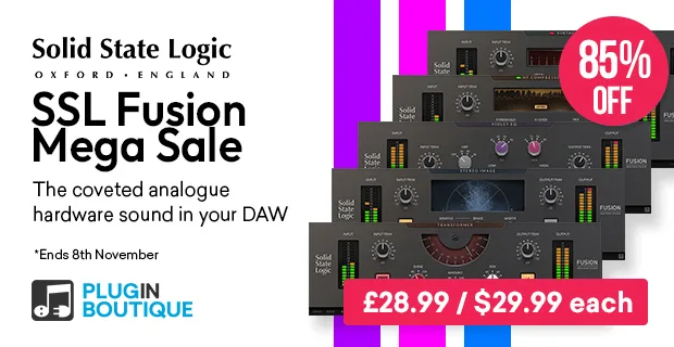 Save 85% on SSL Fusion series plugins by Solid State Logic