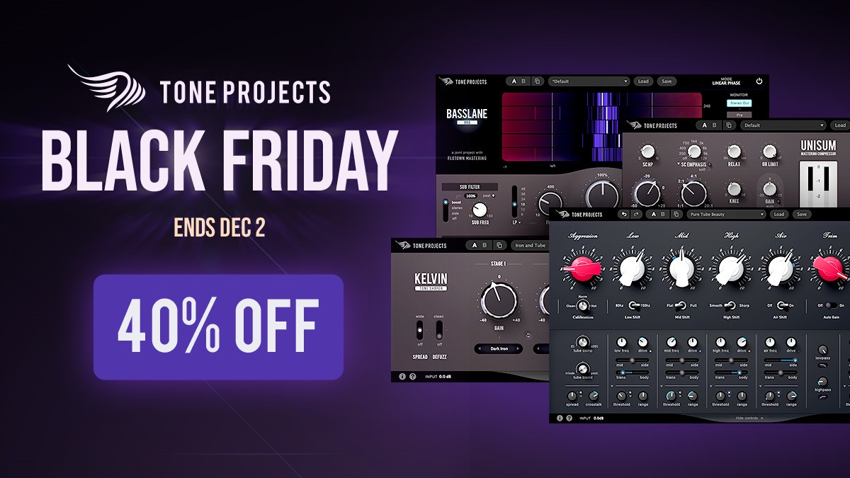 Tone Projects Black Friday Sale: Up to 40% OFF audio plugins