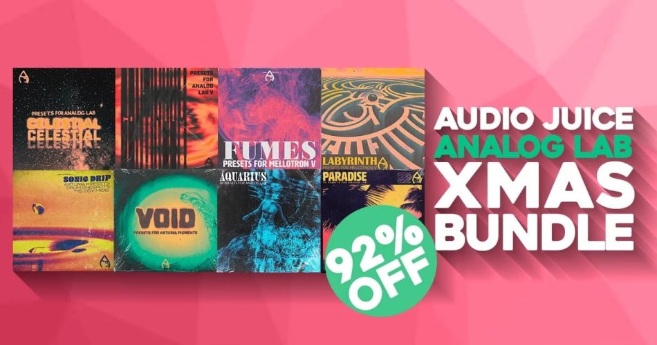 Save 92% on 8-in-1 Analog Lab V Xmas Bundle by Audio Juice