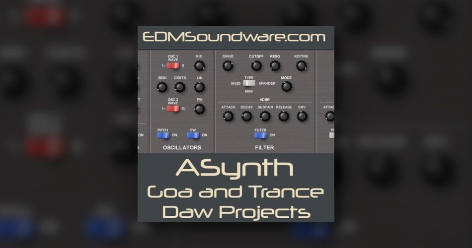 Edmsoundware releases free ASynth Goa and Trance Daw Projects