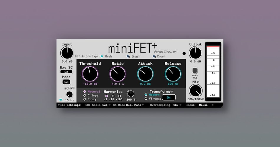 Psycho Circuitry releases miniFET compressor plugin (incl. FREE version)