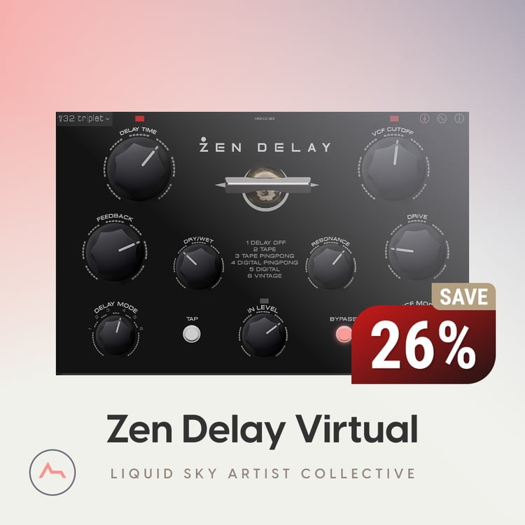 Zen Delay Virtual effect plugin by Liquid Sky on sale at 26% OFF