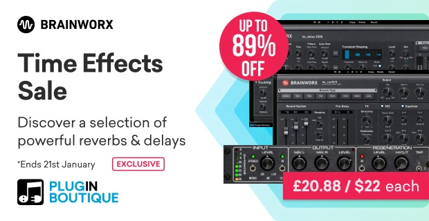 Save up to 89% on Brainworx bx_delay 2500, bx_rooMS & ADA STD-1 Stereo Tapped Delay
