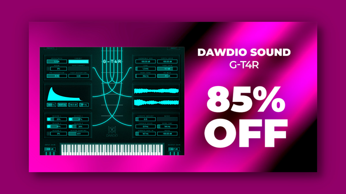 Save 80% on G-T4R virtual instrument by DAWDIO