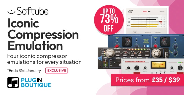 Save up to 73% on iconic compressor emulations by Softube