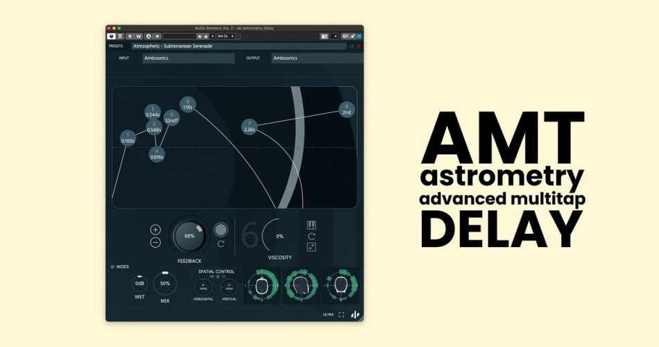 Audio Brewers releases ab Astrometry Delay multi-tap 3D delay effect plugin
