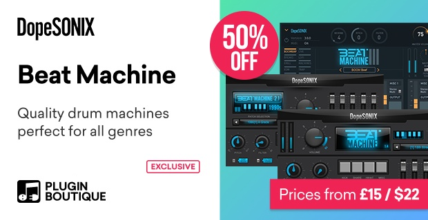 Save 50% on Beat Machine series drum kits by DopeSONIX