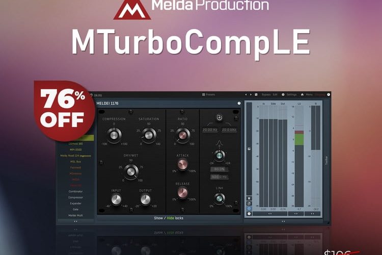 Save 76% on MTurboCompLE effect plugin by Meldaproduction