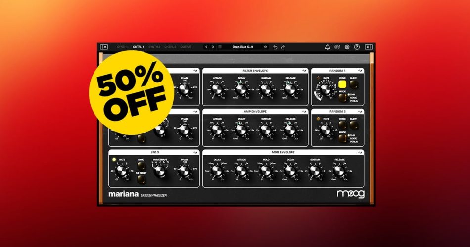 Save 50% on Moog Mariana bass synthesizer instrument