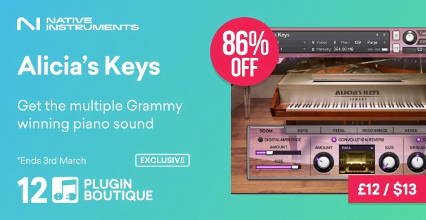 Alicia’s Keys virtual piano by Native Instruments on sale for $13 USD