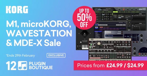 Save up to 50% on M1, microKORG, WAVESTATION & MDE-X plugins