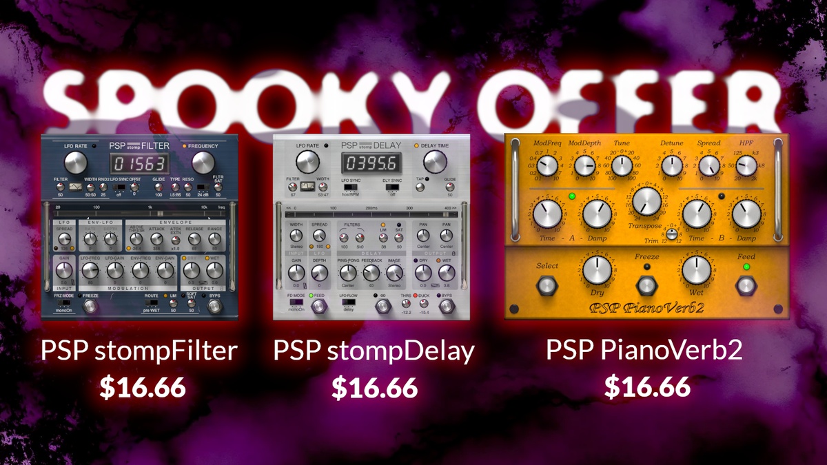 Save 75% on PSP PianoVerb2, stompDelay & stompFilter plugins