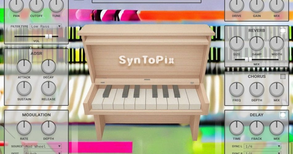 SynToPix synthetic toy piano rompler plugin by Quiet Music