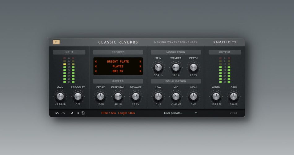 Samplicity launches Classic Reverbs plugin at intro offer