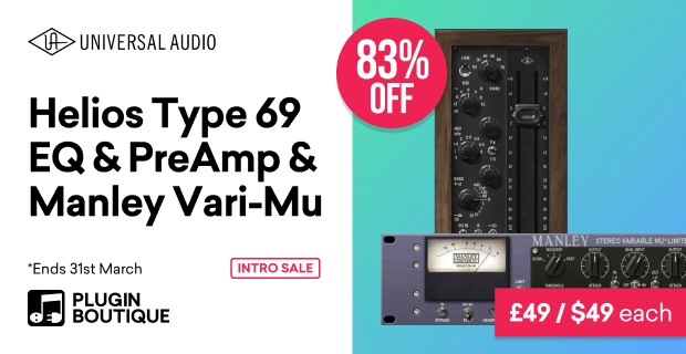 Universal Audio Helios Type 69 & Manley Vari-Mu plugins launch at $49 USD each