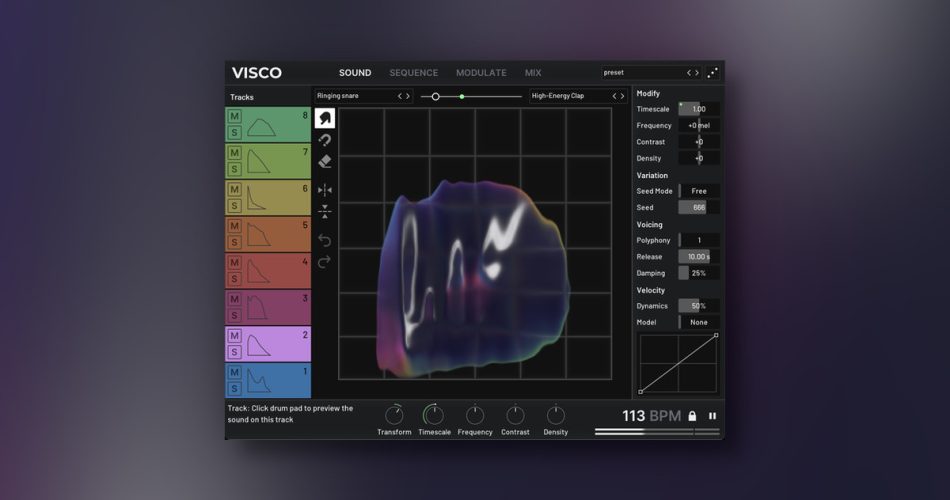 Visco sample-modeling drum plugin by Forever 89 on sale for $99 USD