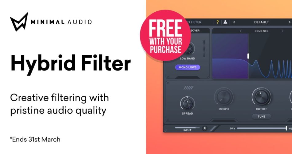 FREE Hybrid Filter by Minimal Audio with purchase at Plugin Boutique