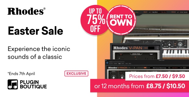 Save up to 75% on Rhodes electric piano & effect plugins