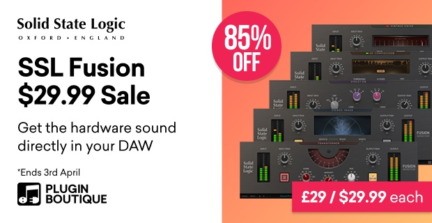 Save 85% on SSL Fusion series plugins by Solid State Logic