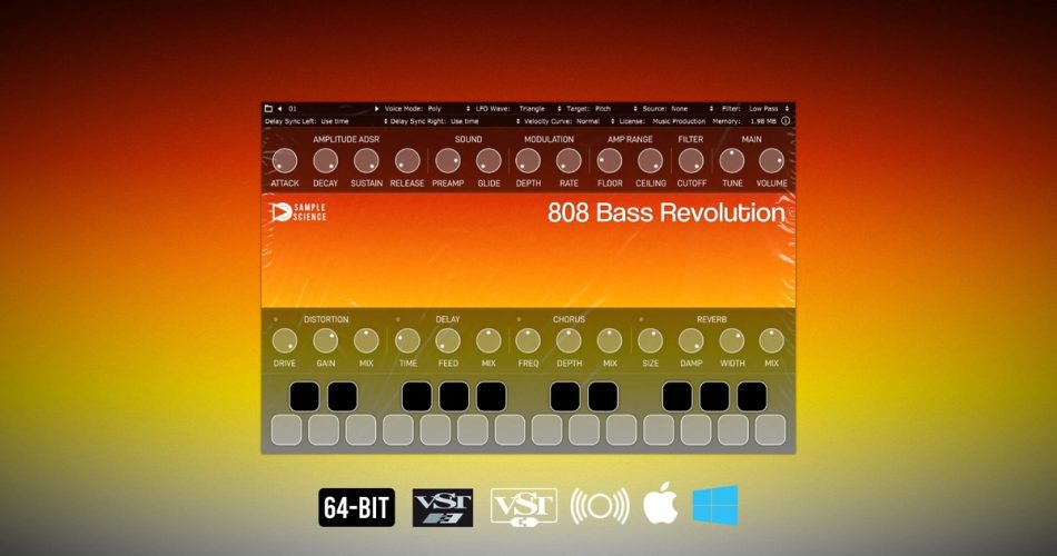 Save 60% on 808 Bass Revolution virtual instrument by SampleScience