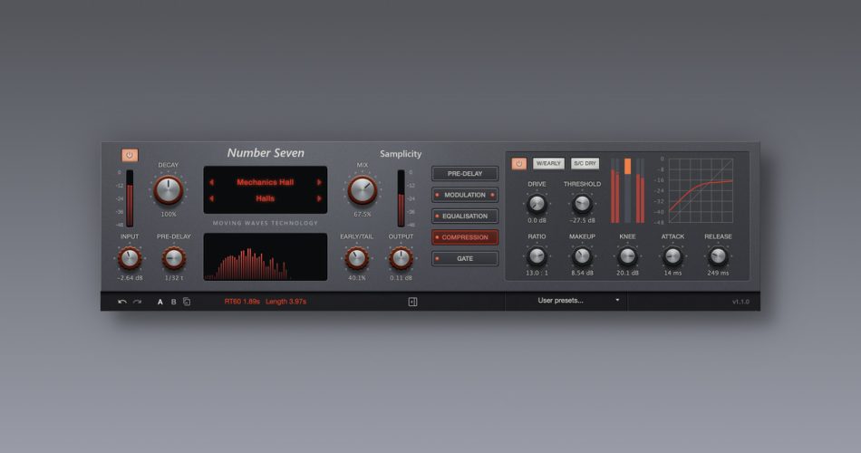 Samplicity releases Number Seven reverb plugin at intro offer