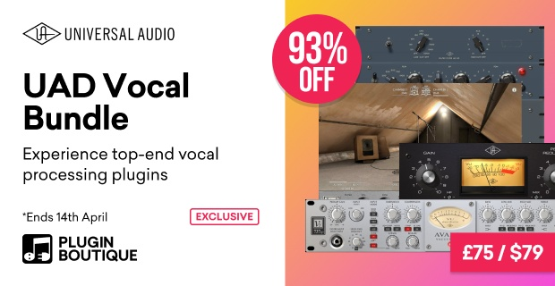 Save 93% on UAD Vocal Bundle, 4 audio plugins for $79 USD!