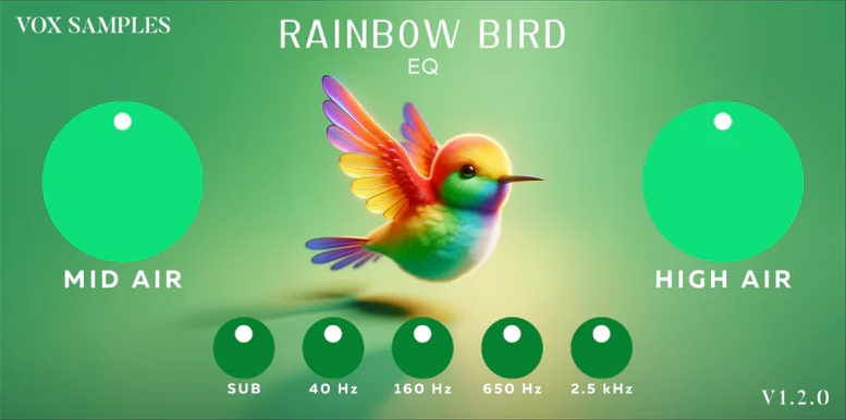 Vox Samples releases Rainbow Bird EQ free effect plugin