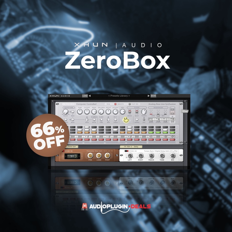 ZeroBox bassline synth plugin by Xhun Audio on sale for .99 USD