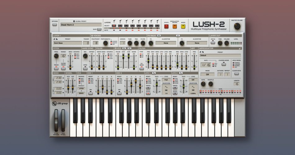 LuSH-2 synthesizer plugin by D16 Group on sale for $99 USD