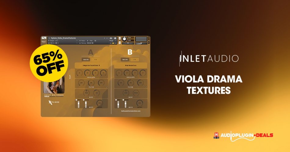 Save 65% on Viola Drama Textures for Kontakt by Inlet Audio