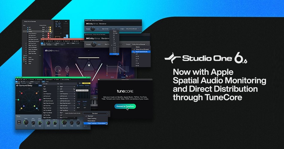 PreSonus launches Studio One 6.6 with TuneCore integration, Apple Spatial Monitoring & more