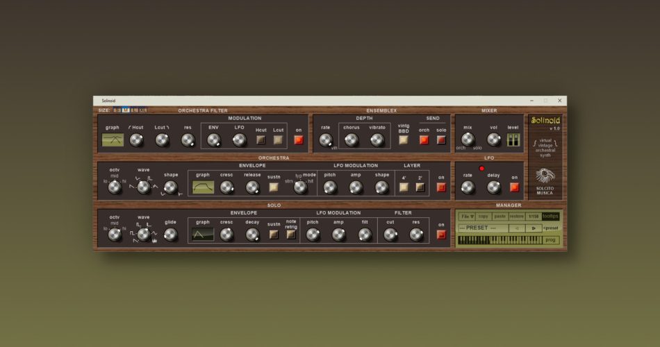 Solinoid free vintage orchestral synthesizer by Solcito Musica
