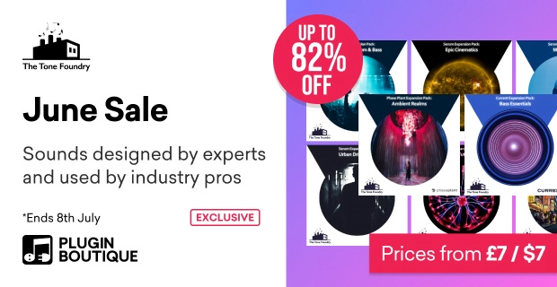 Save up to 82% on The Tone Foundry soundsets for Serum, Phase Plant, Current & Massive