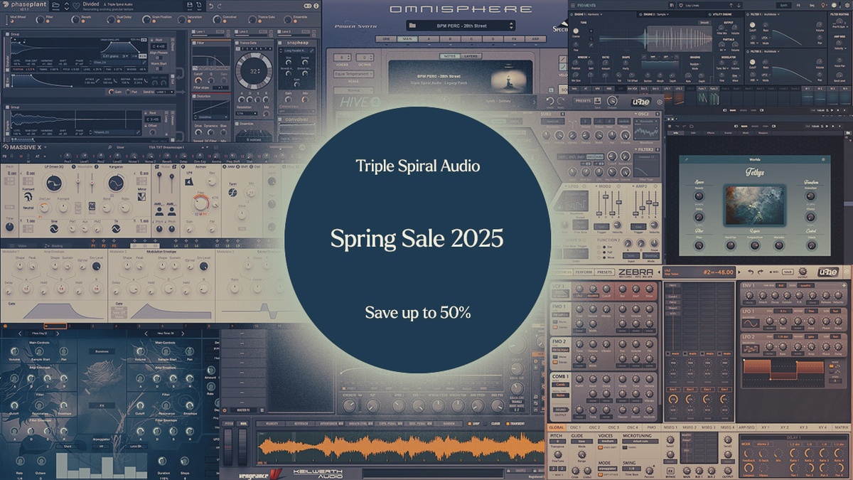 Triple Spiral Audio Spring Sale: Save up to 50% on sample libraries & soundsets