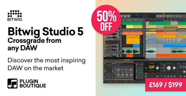 Crossgrade from any DAW to Bitwig Studio at 50% OFF