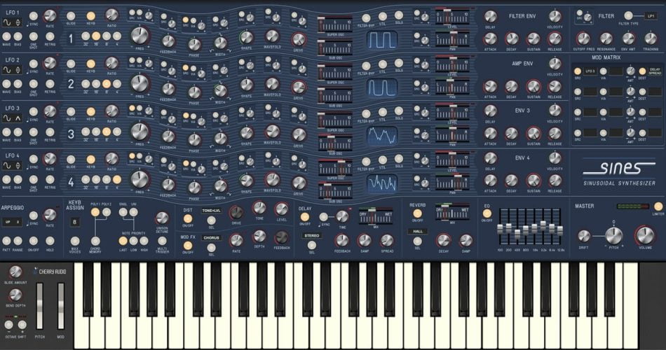 Sines waveshaping synthesizer by Cherry Audio on sale for  USD