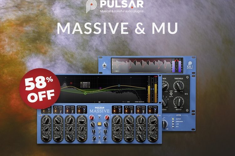 Massive & Mu effect plugin bundle by Pulsar Audio on sale for 9 USD