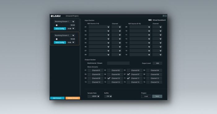 LAMA NDI Virtual Soundcard interface